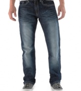 A flattering slim straight fit and a cool faded front style gives these Royal Premium Denim jeans their modern personality.