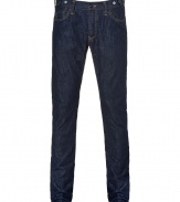 From Prps, purveyors of the ultimate must-have denim, these sleek dark wash jeans are the perfect pants for the seasons urbane-cool looks - Classic five-pocket styling, straight slim leg, dark wash, back logo tab at waist - Wear with a long sleeve henley, a leather jacket, and motorcycle boots
