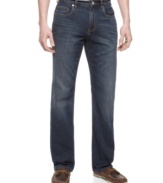 Perfect fit. You'll look great in these authentic fit Cooper jeans from Tommy Bahama, with just the right rise, sitting low on the waist with a straight hip and leg, as well as a gently tailored fit.