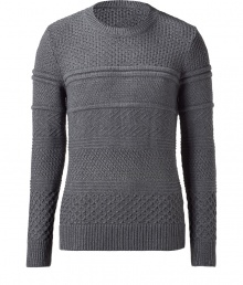 Stylish pullover in a fine, grey wool blend - Fashionably patterned knit - Slim fitted, with long sleeves and rib-knit cuffs - A dream of a basic, classy and casual - A hit combination with jeans, business trousers, khakis Stylish pullover in a fine, grey wool blend - Fashionably patterned knit - Slim fitted, with long sleeves and rib-knit cuffs - A dream of a basic, classy and casual - A hit combination with jeans, business trousers, khakis