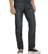 These sleek and slim Levi's 508 slim tapered jeans have streetwise styling right down to your favorite pair of kicks.