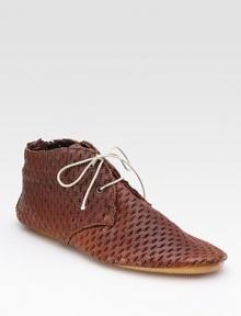 Flat leather look with edgy cutout details and a classic lace-up front. Leather upper Cotton lining Rubber sole Padded insole Made in ItalyOUR FIT MODEL RECOMMENDS ordering true whole size; ½ sizes should order the next whole size up. Flat leather look with edgy cutout details and a classic lace-up front. Leather upper Cotton lining Rubber sole Padded insole Made in ItalyOUR FIT MODEL RECOMMENDS ordering true whole size; ½ sizes should order the next whole size up.
