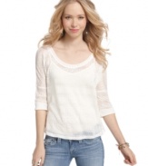 Add texture to your trove of tops with this sheerly cute style from American Rag - a great choice for layered looks!