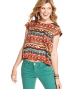 Pack a powerful tribal punch with this silky top from Pretty Rebellious, where cool back design flaunts major skin!