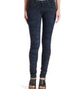 Trade-in your standard skinny jeans for a pair of dark wash jeggings that sports an awesome streaked print! From Levi's.