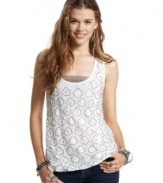 Designed to appeal to your feminine style, this tank top from American Rag features soft lace and shimmering embellishments.