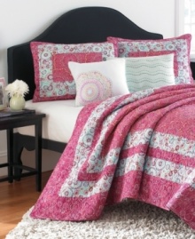 For a softer touch, accent your Mariah quilt with this decorative pillow featuring a mosaic flower on a clean white backdrop. For a softer touch, accent your Mariah quilt with this decorative pillow featuring a mosaic flower on a clean white backdrop.
