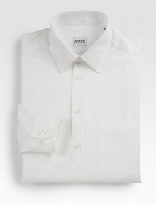 Essential style tailored with a classic fit in crisp Italian cotton. Front placket Point collar with collar stays Fine Italian cotton twill Dry clean Imported Essential style tailored with a classic fit in crisp Italian cotton. Front placket Point collar with collar stays Fine Italian cotton twill Dry clean Imported