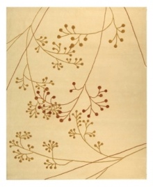 Slip into a more comfortable space. This simple, serene area rug is accented with viscose for a silky soft feel. Plush New Zealand wool is hand-tufted in a quiet design of flowering branches, bringing gentle charm into your home. Slip into a more comfortable space. This simple, serene area rug is accented with viscose for a silky soft feel. Plush New Zealand wool is hand-tufted in a quiet design of flowering branches, bringing gentle charm into your home.