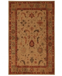 Intricate palmettes and delicate, meandering vines comingle, suffusing your space with refined sophistication. Rendered in long-lasting two-ply nylon pile, this magnificent bordered area rug from Karastan will maintain its plush texture and variegated color even in the busiest of living spaces. Intricate palmettes and delicate, meandering vines comingle, suffusing your space with refined sophistication. Rendered in long-lasting two-ply nylon pile, this magnificent bordered area rug from Karastan will maintain its plush texture and variegated color even in the busiest of living spaces.