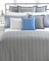 Add this luxurious Jermyn Street sham from Lauren by Ralph Lauren to your bed, featuring chic white and grey stripes. 1 1/2 tailored rim; center split back closure.