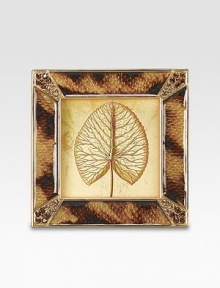 A keepsake piece fit for a special photograph, beautifully handcrafted in antiqued goldplated pewter with Swarovski pavé crystal trim. Accommodates a 2 square photographOverall, 2¾ squareMade in USA A keepsake piece fit for a special photograph, beautifully handcrafted in antiqued goldplated pewter with Swarovski pavé crystal trim. Accommodates a 2 square photographOverall, 2¾ squareMade in USA