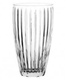 Inspired by the notched bezels of a luxury watchband, this Marquis by Waterford vase defies time with upright cuts and a clean silhouette in radiant crystal. Inspired by the notched bezels of a luxury watchband, this Marquis by Waterford vase defies time with upright cuts and a clean silhouette in radiant crystal.