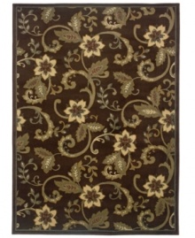 An organic swirl of florals are captured in deep, natural tones -- woodland browns and mossy greens -- on this dramatic area rug from Sphinx. Made from polypropylene for superb, stain-resistant durability, it's the ideal design for high-traffic areas. An organic swirl of florals are captured in deep, natural tones -- woodland browns and mossy greens -- on this dramatic area rug from Sphinx. Made from polypropylene for superb, stain-resistant durability, it's the ideal design for high-traffic areas.