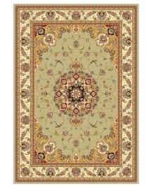 Safavieh's Lyndhurst collection offers the beauty and painstaking detail of traditional Persian and European styles with the ease of polypropylene. With a symphony of florals, vines and latticework detailing, these beautiful rugs bring warmth and life to any room. Polypropylene resists stains, keeping rugs pristine for years to come. This rug features a soft grey border with sage green, leafy detailing throughout. The dark center is reminiscent of constellations in the night sky--serene and lovely. (Clearance)