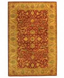 Enjoy a thousand years of rug-making tradition -- set in rich rust tones -- with this meticulously styled area rug from Safavieh. Tufted in India from pure wool, this rug emerges from the annals of antiquity to bring spectacular style and time-honored quality to your home. (Clearance) Enjoy a thousand years of rug-making tradition -- set in rich rust tones -- with this meticulously styled area rug from Safavieh. Tufted in India from pure wool, this rug emerges from the annals of antiquity to bring spectacular style and time-honored quality to your home. (Clearance)