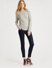 Skinny stripes surround this soft linen boatneck. BoatneckLong sleevesLinenDry cleanImportedModel shown is 5'9½ (176cm) wearing US size Small. Skinny stripes surround this soft linen boatneck. BoatneckLong sleevesLinenDry cleanImportedModel shown is 5'9½ (176cm) wearing US size Small.