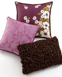 Welcome to paradise. Featuring embroidered tropical blooms, captivating textures and inviting hues, these Martha Stewart Collection decorative pillows complete your Paradiso bed with style. Welcome to paradise. Featuring embroidered tropical blooms, captivating textures and inviting hues, these Martha Stewart Collection decorative pillows complete your Paradiso bed with style.