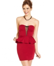 Party in peplum! Rock one of the season's hottest fashion trends in this chic dress from Material Girl. Party in peplum! Rock one of the season's hottest fashion trends in this chic dress from Material Girl.