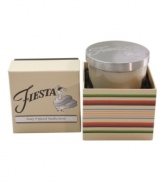 Yet another reason to love Fiesta, this ivory candle infuses your den, kitchen or bath with the sweet, calming scent of vanilla. A metal lid embossed with the style icon's famous flamenco dancer caps it all off. With a coordinating gift box.