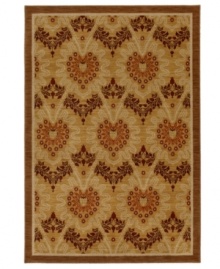 A flourishing design of rich reds and browns incorporates traditional florals with attractive modern geometry. Thickly tufted with extra soft woven fibers, the Carmel Poppy area rug adds comforting texture and warm color to any decorative palette. A flourishing design of rich reds and browns incorporates traditional florals with attractive modern geometry. Thickly tufted with extra soft woven fibers, the Carmel Poppy area rug adds comforting texture and warm color to any decorative palette.