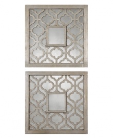 Modernize your space with the airy elegance of Sorbolo Squares mirrors. With their Moorish-inspired panel design and silver on silver lightness, your space will be invigorated by their bohemian chic.