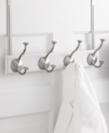 Close the door on clutter! Meet your order maker, a clever over-the-door solution that creates ample space for your coats, bags, towels and more. A smart design hides all hardware & adjusts to fit over any thickness of door. Close the door on clutter! Meet your order maker, a clever over-the-door solution that creates ample space for your coats, bags, towels and more. A smart design hides all hardware & adjusts to fit over any thickness of door.