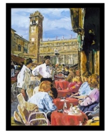 Spend every day in the Piazza delle Erbe. Artist Jerry Blank captures the historic square in all its modern-day glory in Afternoon in Verona. A canvas ground showcases every brushstroke in this large and vibrant giclee print. Spend every day in the Piazza delle Erbe. Artist Jerry Blank captures the historic square in all its modern-day glory in Afternoon in Verona. A canvas ground showcases every brushstroke in this large and vibrant giclee print.