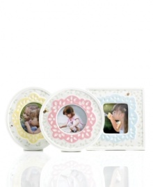 Spring is perpetually in season with whimsical Butterfly Meadow giftware. Dainty leaf designs adorn porcelain picture frames in three shapes and shades creating a sweet display for already-precious memories. Qualifies for Rebate Spring is perpetually in season with whimsical Butterfly Meadow giftware. Dainty leaf designs adorn porcelain picture frames in three shapes and shades creating a sweet display for already-precious memories. Qualifies for Rebate
