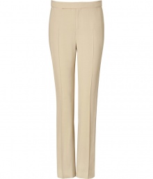 Classic and refined, these Ralph Lauren pants bring heightened style to your workweek look - Flat front, tuxedo-style satin stripe down leg, single back welt pocket, front and back crease, straight leg - Wear with a sleek button down, a blazer, and platform pumps