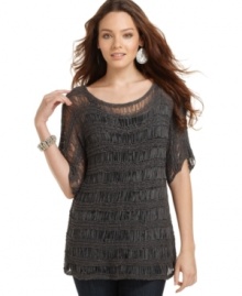 Pair Dolled Up's open stitch sweater over a slim-fit tank for a casually-chic outfit. Pair Dolled Up's open stitch sweater over a slim-fit tank for a casually-chic outfit.
