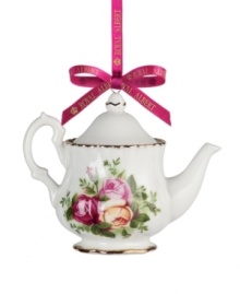 If you love it on your table, you'll adore it on the tree. This Old Country Roses ornament bears the classic pink and gold florals of Royal Albert's famed dinnerware collection in a mini teapot design. If you love it on your table, you'll adore it on the tree. This Old Country Roses ornament bears the classic pink and gold florals of Royal Albert's famed dinnerware collection in a mini teapot design.