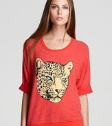 Show off your wild side in WILDFOX's jungle cat printed sweatshirt, crafted in a light weight for an effortless, anytime layer.