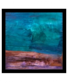 There's fresh decor on the horizon. Muddied streaks of aqua and clay come together in this primitive look at where ocean meets the land. A square canvas keeps the captivating artistry extra modern. By Michelle Oppenheimer. There's fresh decor on the horizon. Muddied streaks of aqua and clay come together in this primitive look at where ocean meets the land. A square canvas keeps the captivating artistry extra modern. By Michelle Oppenheimer.