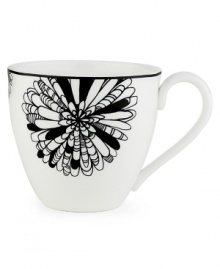 A graphic, kaleidoscope-inspired design featuring the timeless shades of black and white lends any gathering sophistication. A graphic, kaleidoscope-inspired design featuring the timeless shades of black and white lends any gathering sophistication.