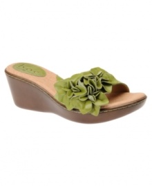 Cheeky and fresh, b.o.c. by Born's Lilibet wedge sandals have pretty flower details and a 2-3/4 wedge to lend a touch of flair to any ensemble. Cheeky and fresh, b.o.c. by Born's Lilibet wedge sandals have pretty flower details and a 2-3/4 wedge to lend a touch of flair to any ensemble.