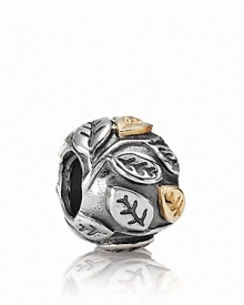 PANDORA's sterling silver tree of life charm features fabulous foliage in 14K gold.