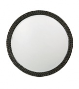 Reflect on the past with the antique-inspired Amelia mirror from Howard Elliot. Featuring braided texture and a glossy black and bronze finish for a look of rich elegance.