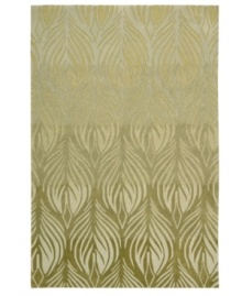 A soothing leaf design is carved into an ombré green ground, evoking modest and elegant style in this area rug from Nourison. Hand tufted of long polyester fibers for added strength and softness, the Contour area rug creates an ideal accent for any modern room. A soothing leaf design is carved into an ombré green ground, evoking modest and elegant style in this area rug from Nourison. Hand tufted of long polyester fibers for added strength and softness, the Contour area rug creates an ideal accent for any modern room.