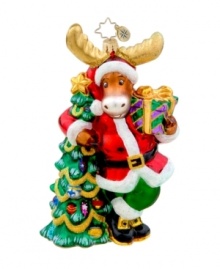 Just a moose and his spruce, this whimsical Christopher Radko ornament brings good cheer to any branch in artfully crafted, brilliantly hand-painted glass. Just a moose and his spruce, this whimsical Christopher Radko ornament brings good cheer to any branch in artfully crafted, brilliantly hand-painted glass.
