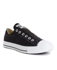 Featuring the iconic Chuck Taylor construction and updated with a modern, laid-back attitude, this laceless sneaker perfectly complements any casual look. Featuring the iconic Chuck Taylor construction and updated with a modern, laid-back attitude, this laceless sneaker perfectly complements any casual look.
