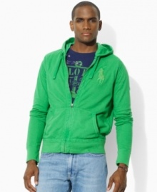 Crafted from breathable, durable cotton mesh, an athletic full-zip hoodie is the perfect lightweight layering piece for any season. Crafted from breathable, durable cotton mesh, an athletic full-zip hoodie is the perfect lightweight layering piece for any season.