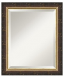 An inner glow illuminates your reflection and the distressed wood around the Old World wall mirror. This union of rustic materials and antique gold is uniformly dramatic and an easy way to enrich your decor. An inner glow illuminates your reflection and the distressed wood around the Old World wall mirror. This union of rustic materials and antique gold is uniformly dramatic and an easy way to enrich your decor.