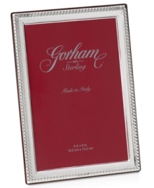 Sumptuous sterling silver and time-honored Italian craftsmanship make Gorham's Milazzo picture frame worthy of your finest moments. With a braided edge and polished finish. Sumptuous sterling silver and time-honored Italian craftsmanship make Gorham's Milazzo picture frame worthy of your finest moments. With a braided edge and polished finish.