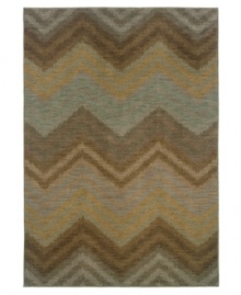 A sophisticated zigzag design is brought to life in earthy blue and brown tones with the Milano area rug from Sphinx. Woven of durable, long nylon fibers that also offer a soft hand, it serves to enliven any space with pure modern style. A sophisticated zigzag design is brought to life in earthy blue and brown tones with the Milano area rug from Sphinx. Woven of durable, long nylon fibers that also offer a soft hand, it serves to enliven any space with pure modern style.