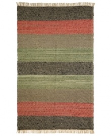 Olé! Spice up your decor with the gorgeously festive style of the Matador rug from St. Croix. Durable leather strips in earthy hues are meticulously hand woven with fine cotton strands, resulting in a beautiful, rustic texture and natural braided pattern that accents even the most eclectic decor. Olé! Spice up your decor with the gorgeously festive style of the Matador rug from St. Croix. Durable leather strips in earthy hues are meticulously hand woven with fine cotton strands, resulting in a beautiful, rustic texture and natural braided pattern that accents even the most eclectic decor.