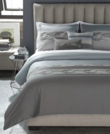 In a fresh and clean design scheme, this Sicily duvet cover set from Bryan Keith boasts broken stripe embellishments on a smooth ground all in muted blue, taupe and charcoal hues for a refreshing appeal. In a fresh and clean design scheme, this Sicily duvet cover set from Bryan Keith boasts broken stripe embellishments on a smooth ground all in muted blue, taupe and charcoal hues for a refreshing appeal.