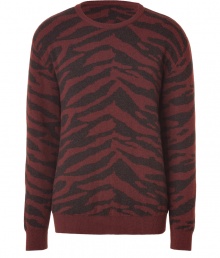 Ultra luxe cashmere gets trend-right edge with this bold zebra striped pullover from Marc Jacobs - Crew neck, long sleeves, all-over zebra print, slim fit, ribbed cuffs and hem - Style with straight leg jeans, a leather jacket, and motorcycle boots Ultra luxe cashmere gets trend-right edge with this bold zebra striped pullover from Marc Jacobs - Crew neck, long sleeves, all-over zebra print, slim fit, ribbed cuffs and hem - Style with straight leg jeans, a leather jacket, and motorcycle boots