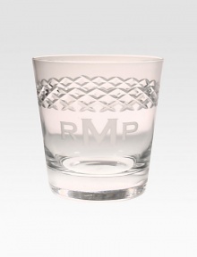Retro-inspired double old fashioned glasses for the whiskey lover in the household crafted with sparkling faceted diamond cuts and engraved for a personal touch. Set of 4Clear glass4 highDishwasher safeImportedFOR PERSONALIZATIONSelect a quantity, then scroll down and click on PERSONALIZE & ADD TO BAG to choose and preview your personalization options. Please allow 2 weeks for delivery. Retro-inspired double old fashioned glasses for the whiskey lover in the household crafted with sparkling faceted diamond cuts and engraved for a personal touch. Set of 4Clear glass4 highDishwasher safeImportedFOR PERSONALIZATIONSelect a quantity, then scroll down and click on PERSONALIZE & ADD TO BAG to choose and preview your personalization options. Please allow 2 weeks for delivery.