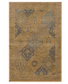 A steely blue patchwork of traditional Persian designs gives this Momeni area rug a timelessly sophisticated look. Drop-stitched polypropylene creates a highly durable pile while maintaining luxurious texture and depth. A steely blue patchwork of traditional Persian designs gives this Momeni area rug a timelessly sophisticated look. Drop-stitched polypropylene creates a highly durable pile while maintaining luxurious texture and depth.